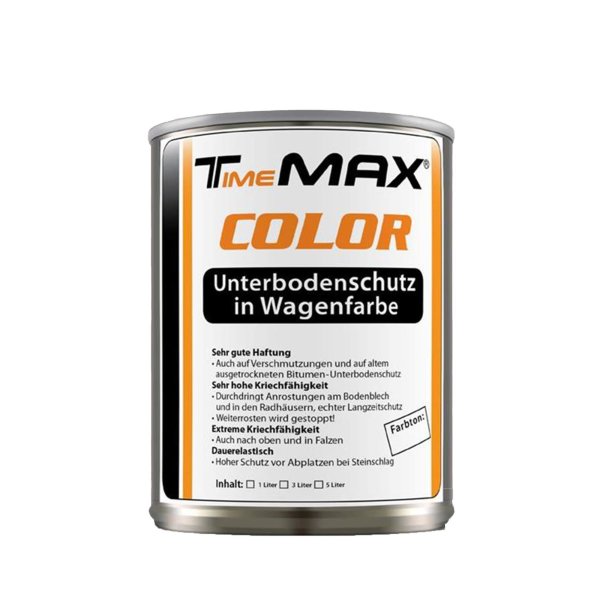 TimeMAX COLOR - Unterbodenschutz in Wagenfarbe 2,5 Liter Eimer